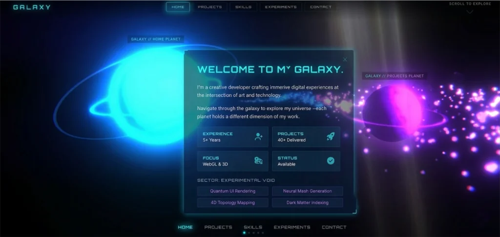 Galaxy 3D Interactive Website